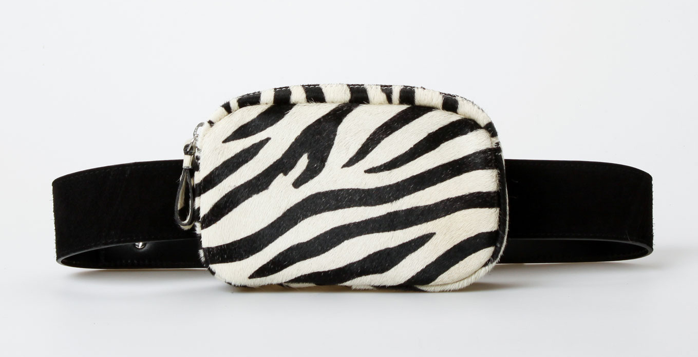 Treats Edith Suede Fanny Pack - Zebra