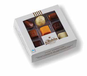 Rudeæske med 9 stk dessertchokolade