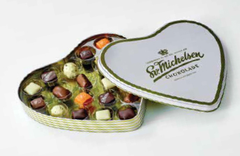 Hjerteæsken med 20 stk dessertchokolade