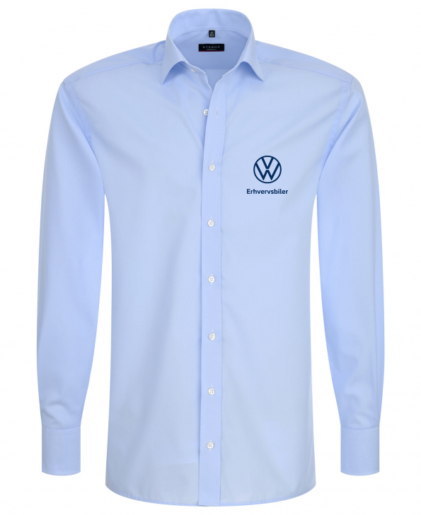 Eterna Uni popeline skjorte, lyseblå med VW logo