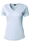 Interlock t-shirt v-hals dame
