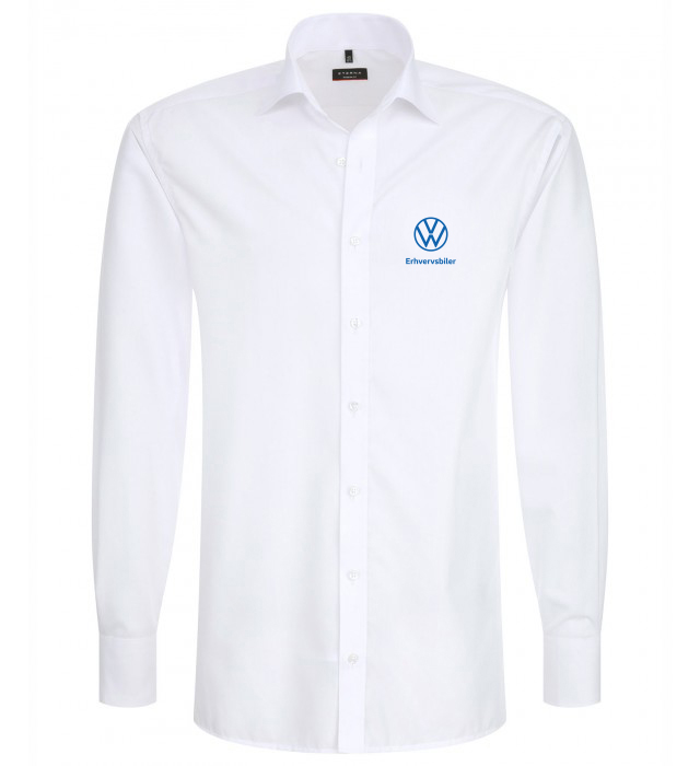 Eterna Uni popeline skjorte, hvid med VW logo
