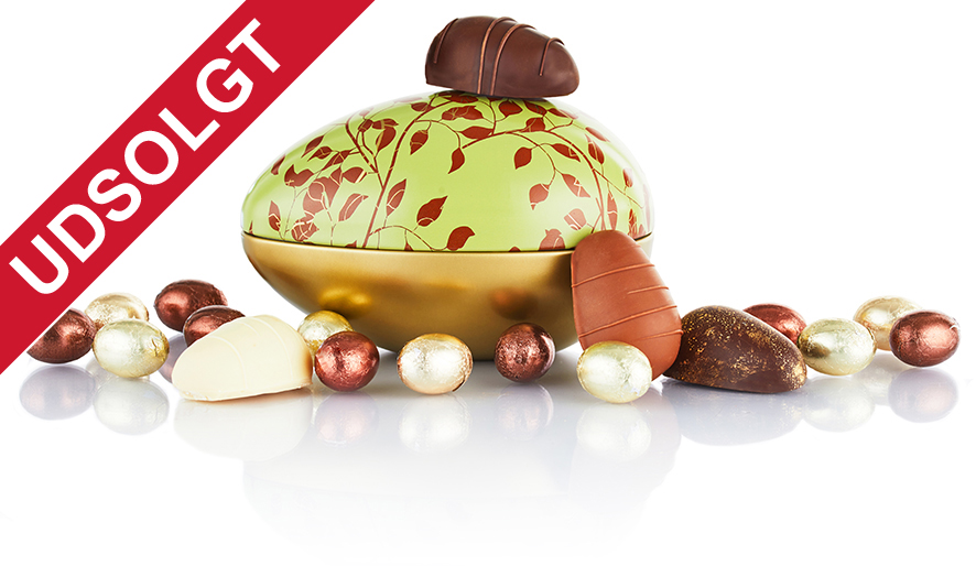 250g ass. marcipanæg i olivengrønt/bladguld metalæg