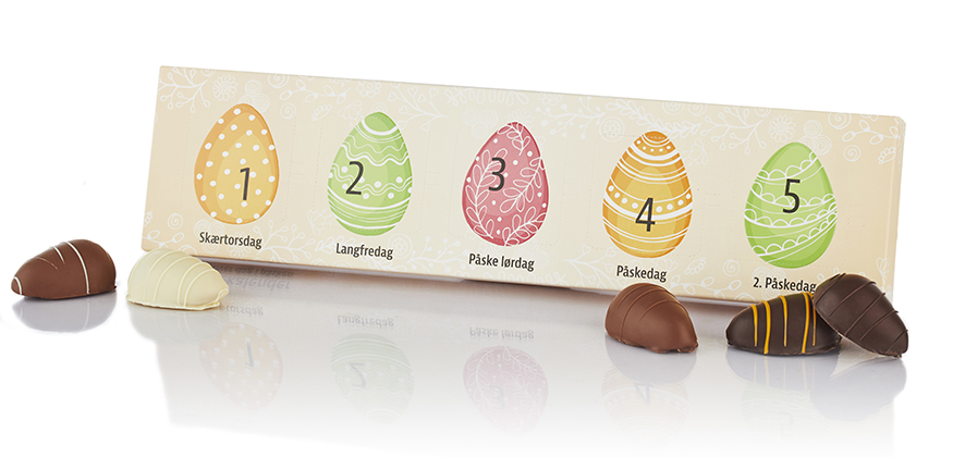 5 stk. 36g marcipanæg i Påskekalender 180 g