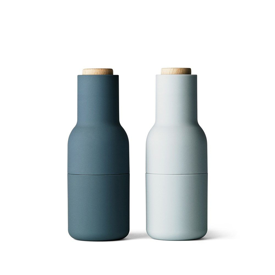 Menu - Bottle Grinders, Plastic - 2-pack, Blues w. Beech Lid