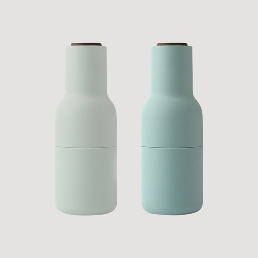 Menu - Bottle Grinders, Plastic - 2-pack, Moss Greens w. Walnut Lid
