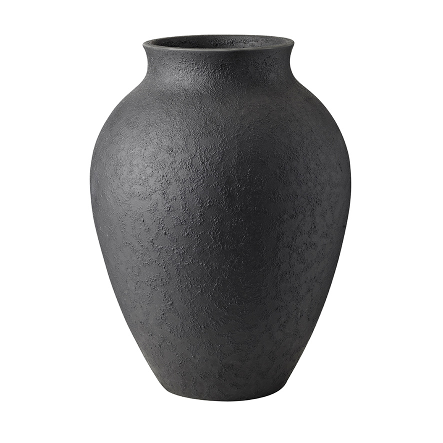 Knabstrup Keramik vase,sort 27 cm