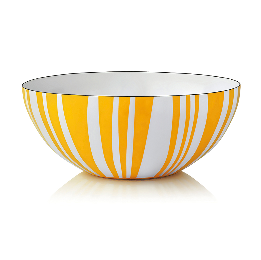 Cathrineholm Stripes skål - Gul, flere størrelser