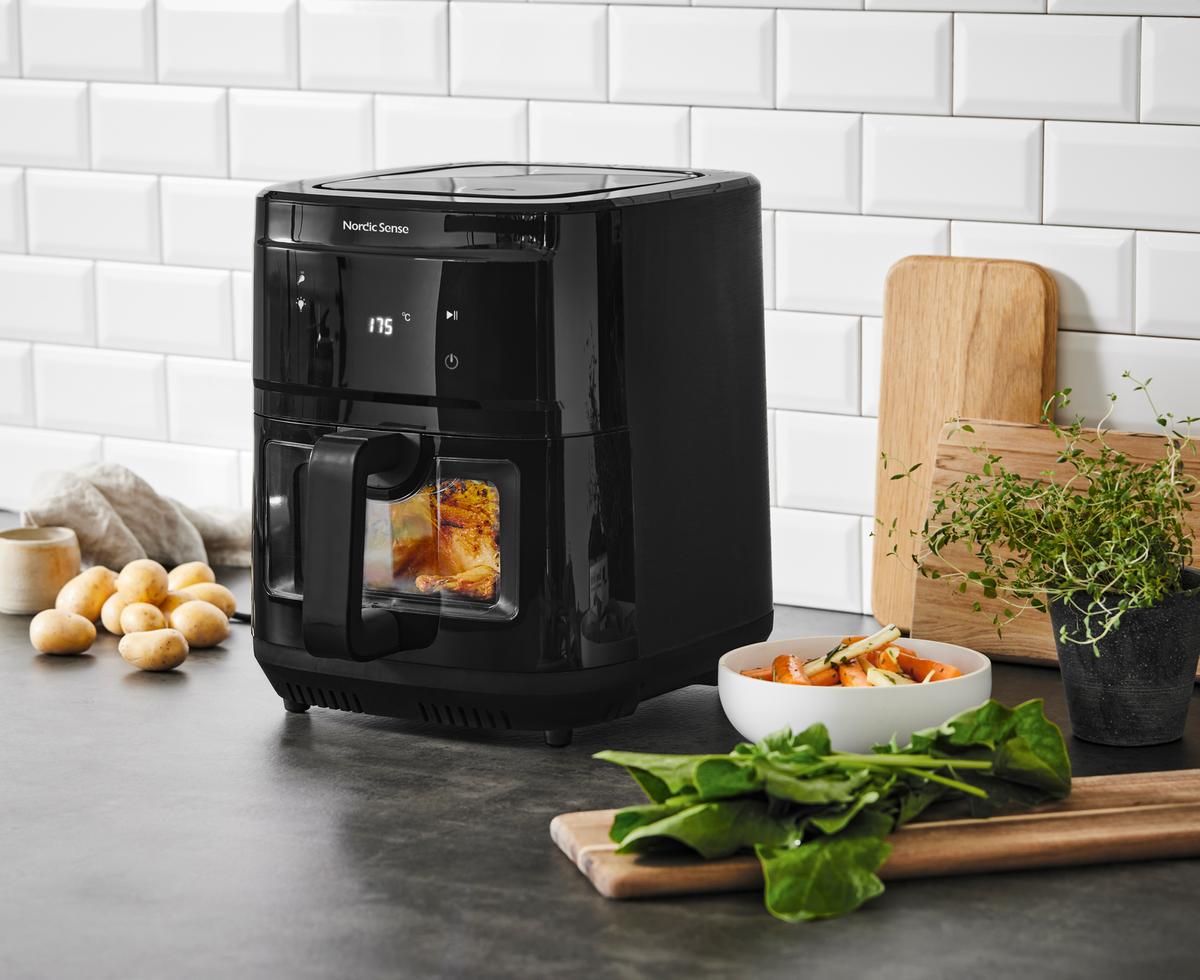 Nordic Sense Airfryer 9 liter 2000 watt Sort