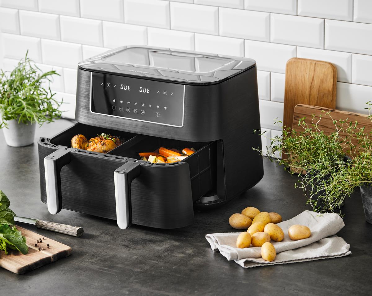 Nordic Sense Dobbelt airfryer 9,4 liter 2800 watt Sort/Sølv