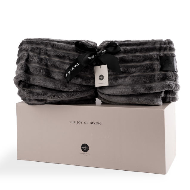 Sagaform Esther fleece-plaid, grå