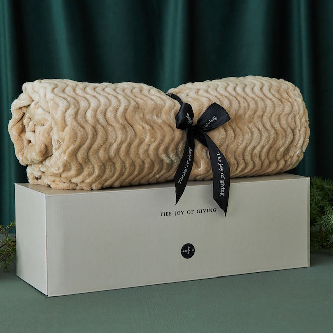 Sagaform Agnes fleeceplaid, beige