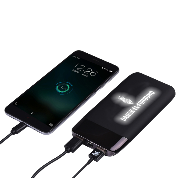 LED Shake powerbank med DEF logo