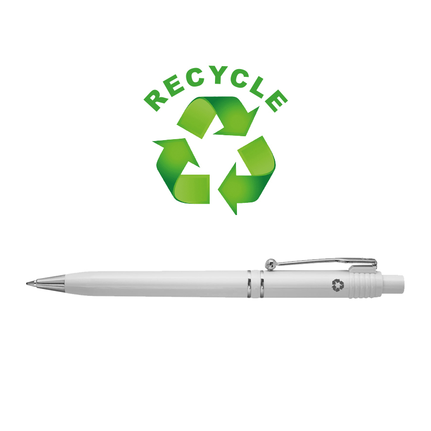 RAJA CHROME Recycle kuglepen hvid