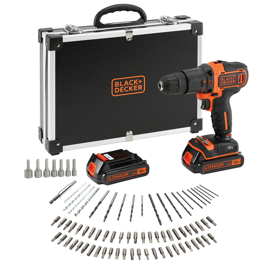 Black+Decker slagboremaskine med 2 batterier