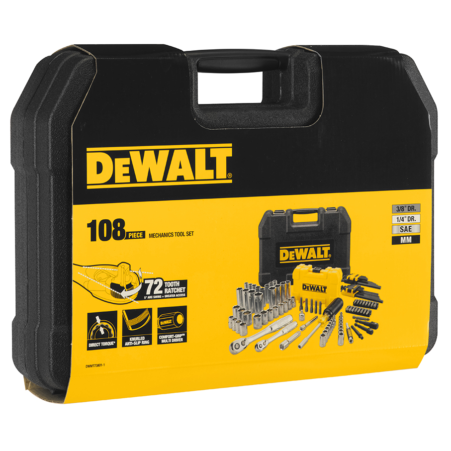 DeWALT Topnøglesæt 1/4 3/8 108 dele